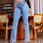 Elastische flare jeans met hoge taille – flatteert elk figuur en zit de hele dag comfortabel