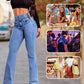 Elastische flare jeans met hoge taille – flatteert elk figuur en zit de hele dag comfortabel