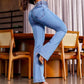 Elastische flare jeans met hoge taille – flatteert elk figuur en zit de hele dag comfortabel