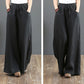 Kvinnors enkla byxor i bomull, linne med hög midja