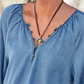 ✨Casual jeansblå v-ringad skjorta för kvinnor