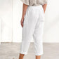 Enfärgad lös bomullsknapp Casual byxor