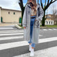 Lange Casual Jas met Capuchon en Ritssluiting