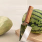 Moederdagaanbieding-Driehoekige fruitsnijder van roestvrij staal met houten handvat voor in de keuken