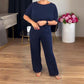 Elegant Lange Cardigan & Top & Broek 3-Delige Set