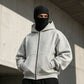 Heren sweatshirt met ritssluiting en dubbele capuchon