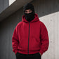 Heren sweatshirt met ritssluiting en dubbele capuchon